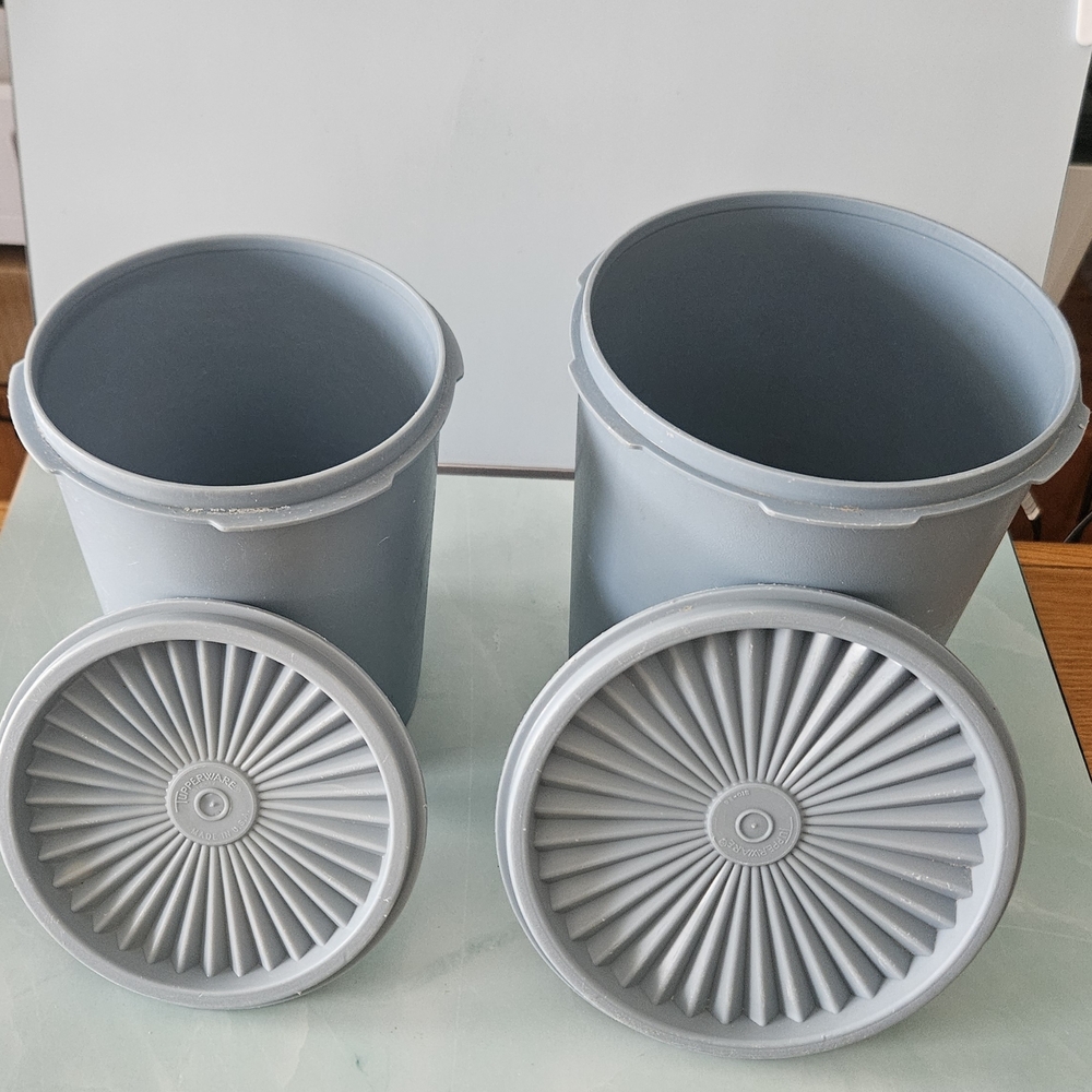 Vintage Tupperware Farmhouse Blue Storage Set